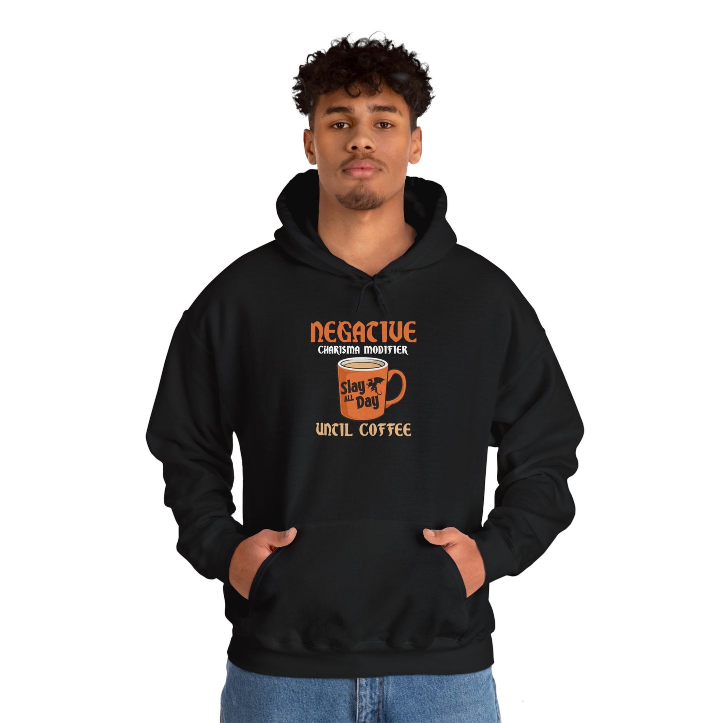 Negative Charisma Modifier Until Coffee - Heavy Blend™ Hooded Sweatshirt for Men and Women