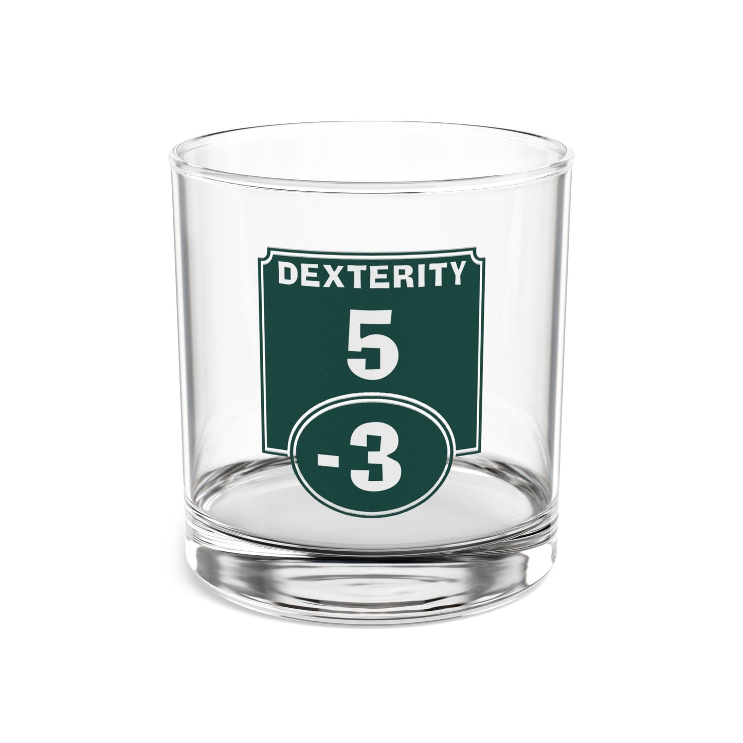 "Negative Dexterity Modifier" Rocks Glass