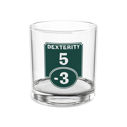 "Negative Dexterity Modifier" Rocks Glass Printify