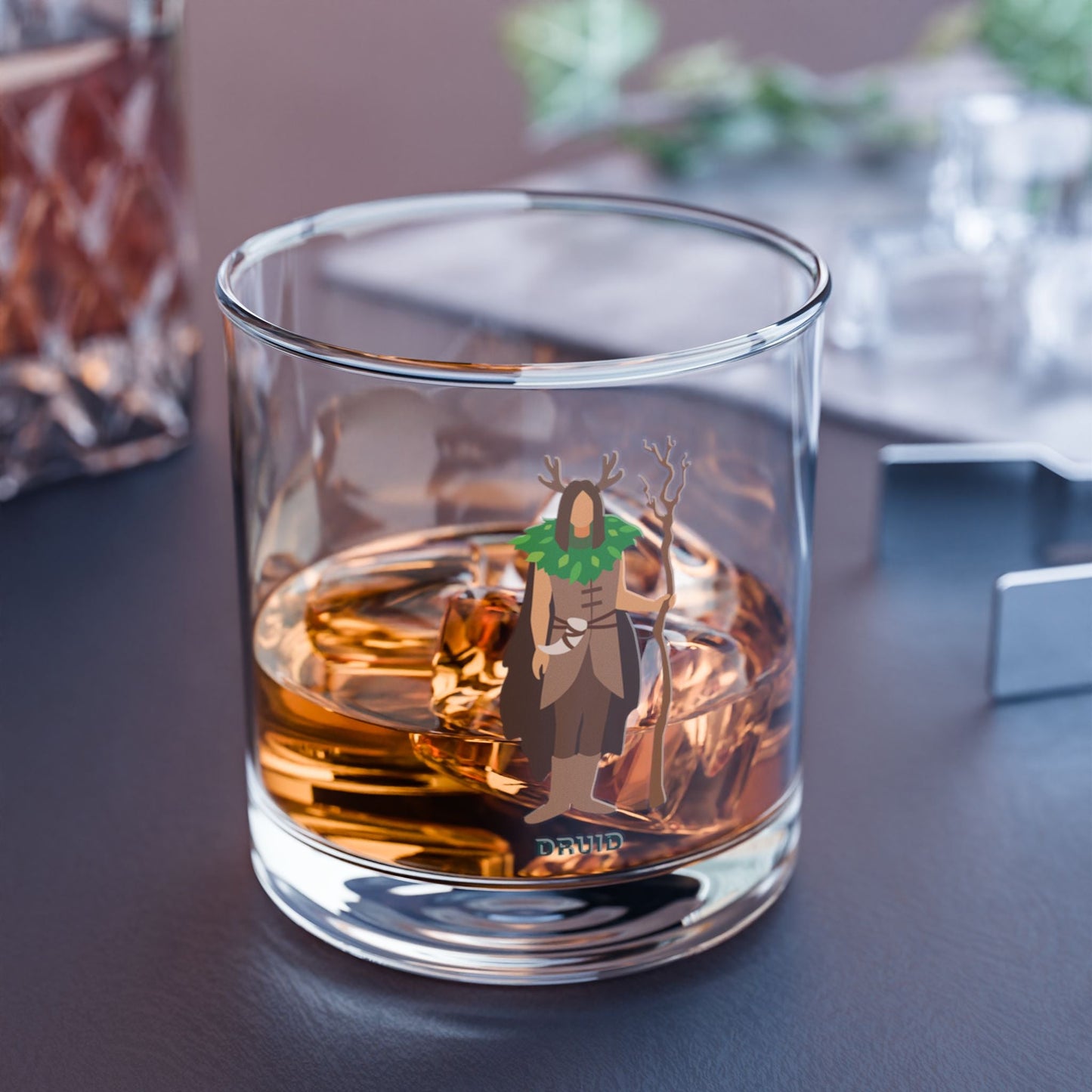 "The Wild Shape Whiskey Glass" DRUID Rocks Glass Printify