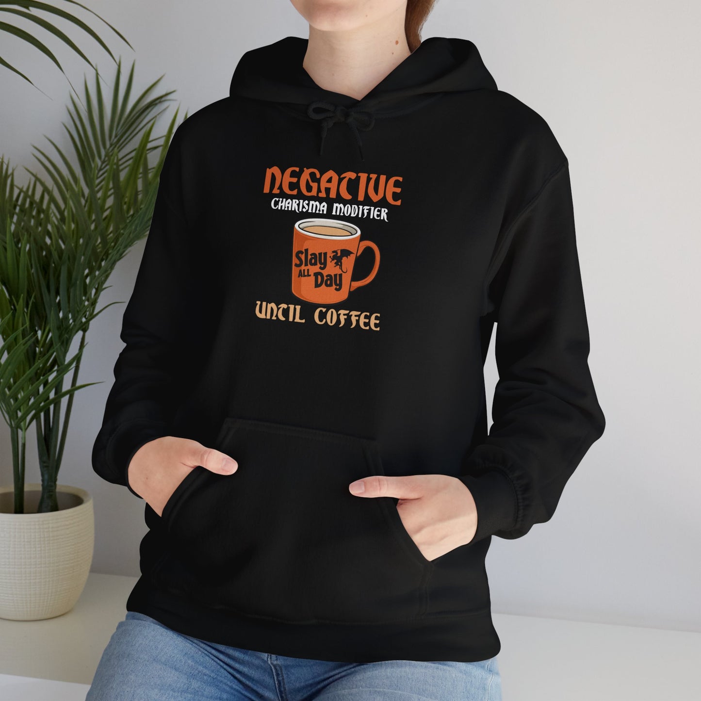 Negative Charisma Modifier Until Coffee - Heavy Blend™ Hooded Sweatshirt for Men and Women