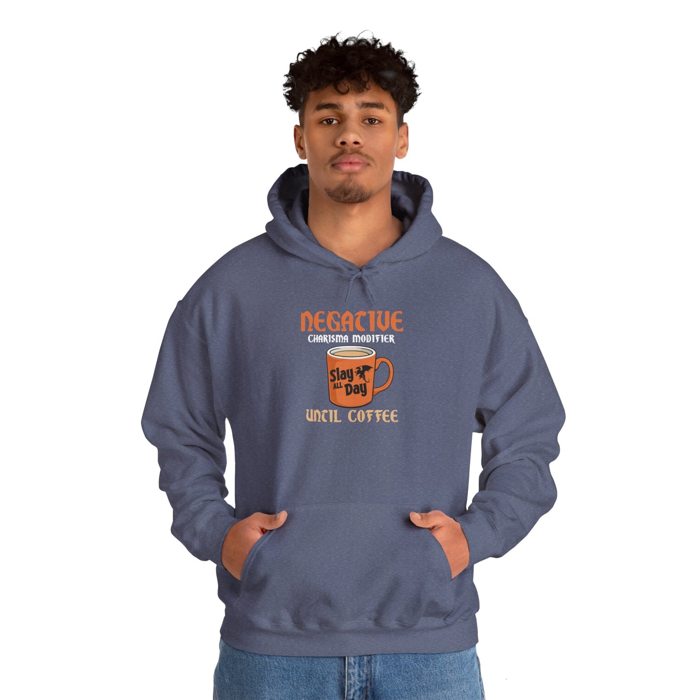 Negative Charisma Modifier Until Coffee - Heavy Blend™ Hooded Sweatshirt for Men and Women