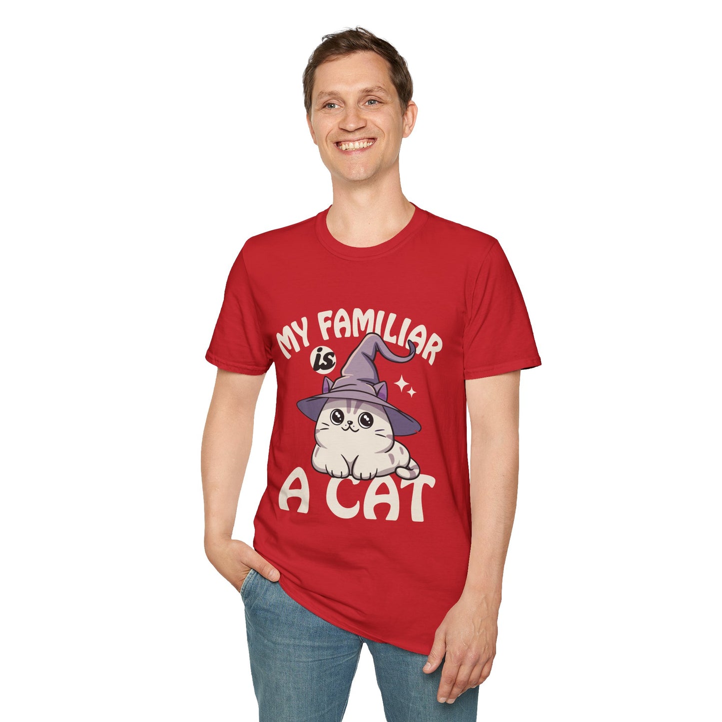 My Familiar is a Cat - Softstyle T-Shirt for Men and Women