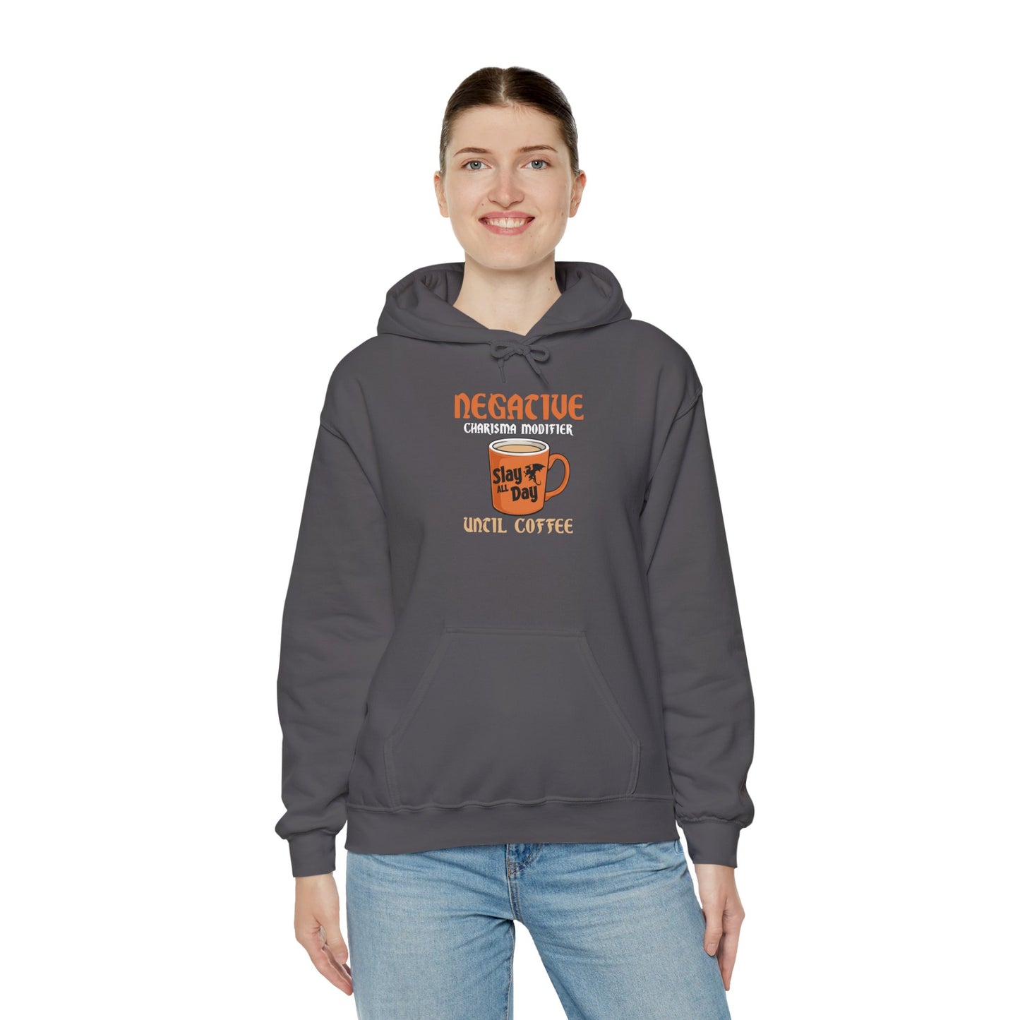 Negative Charisma Modifier Until Coffee - Heavy Blend™ Hooded Sweatshirt for Men and Women