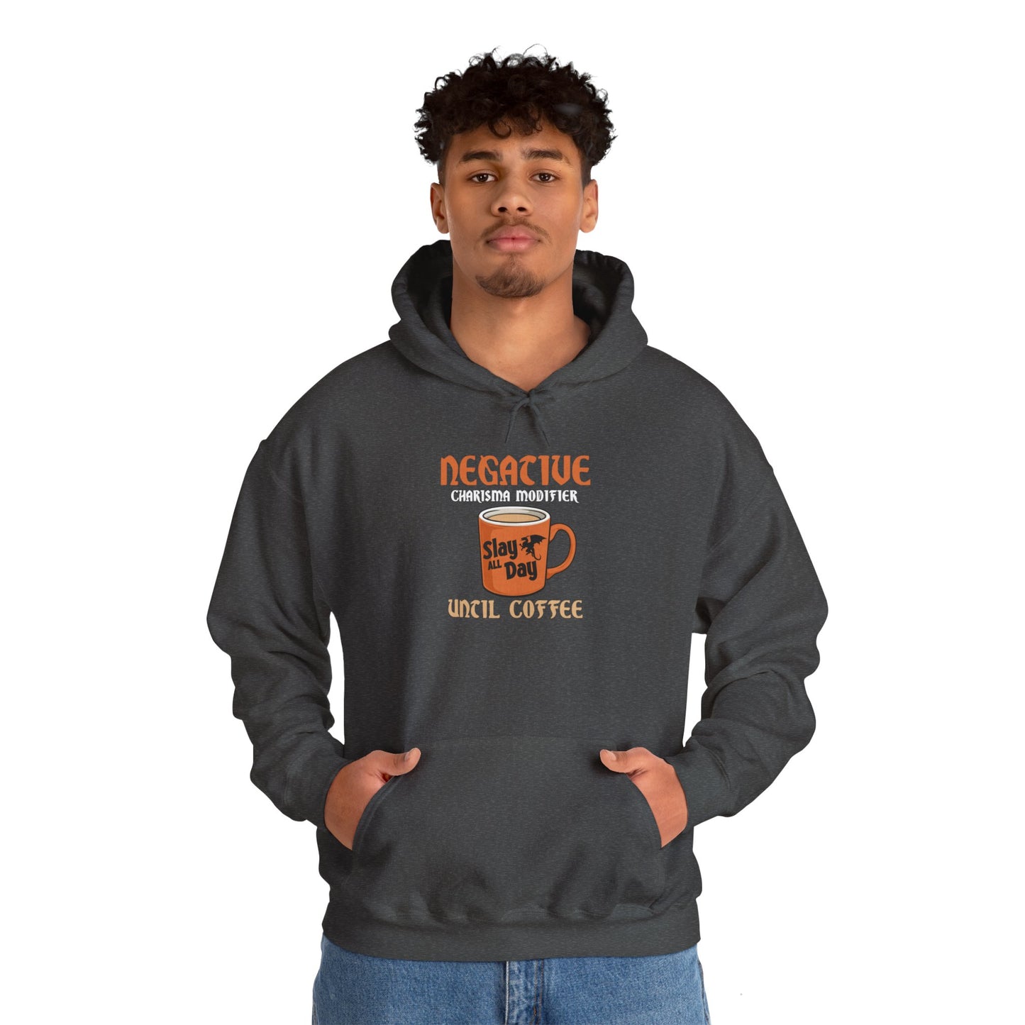 Negative Charisma Modifier Until Coffee - Heavy Blend™ Hooded Sweatshirt for Men and Women