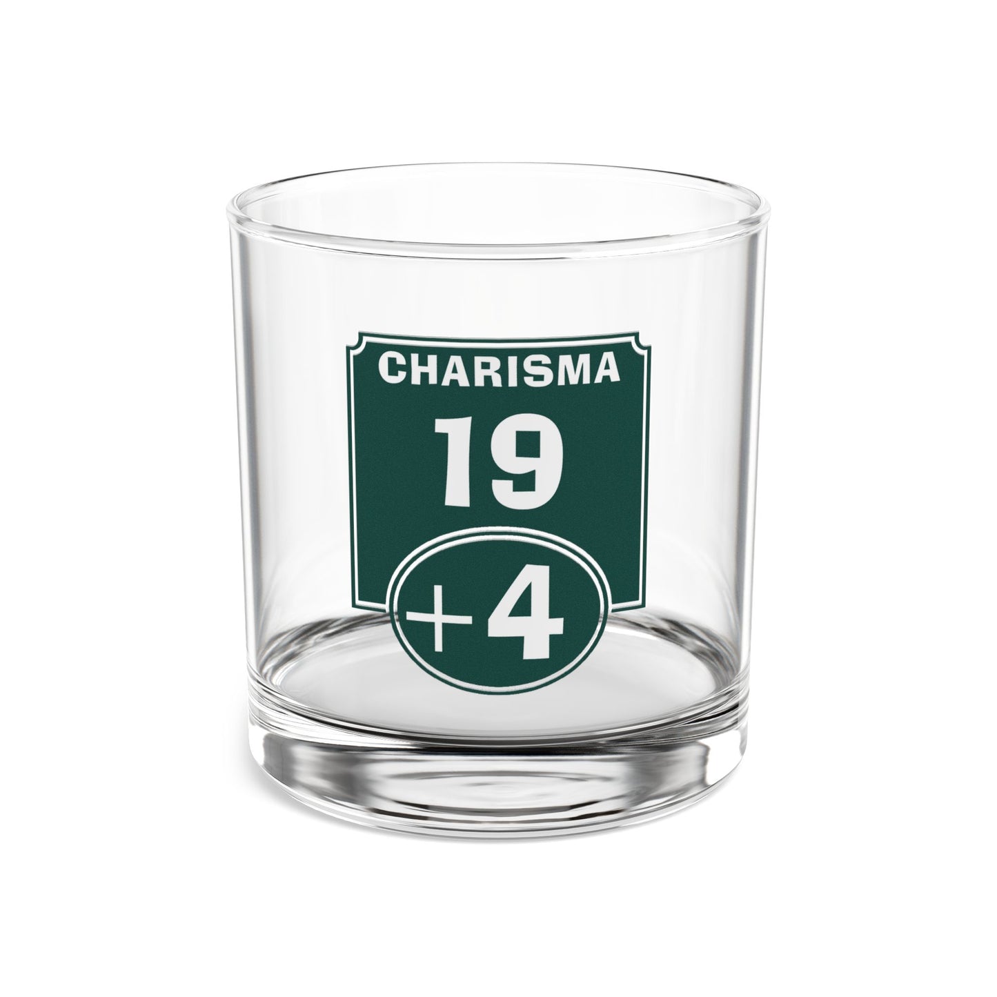 "Positive Charisma Modifier" Rocks Glass