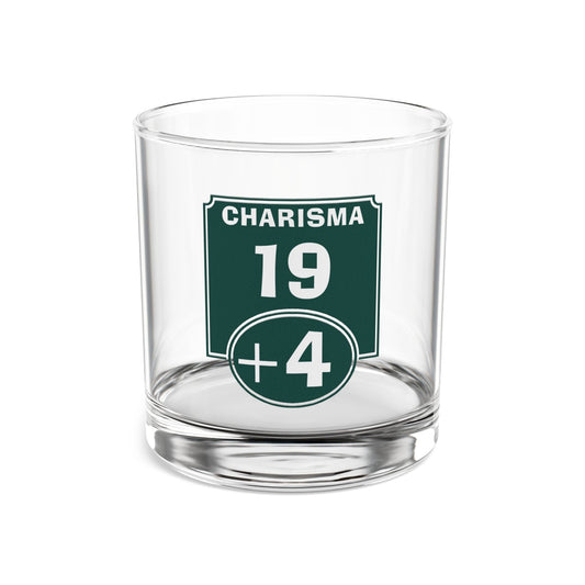 "Positive Charisma Modifier" Rocks Glass Printify