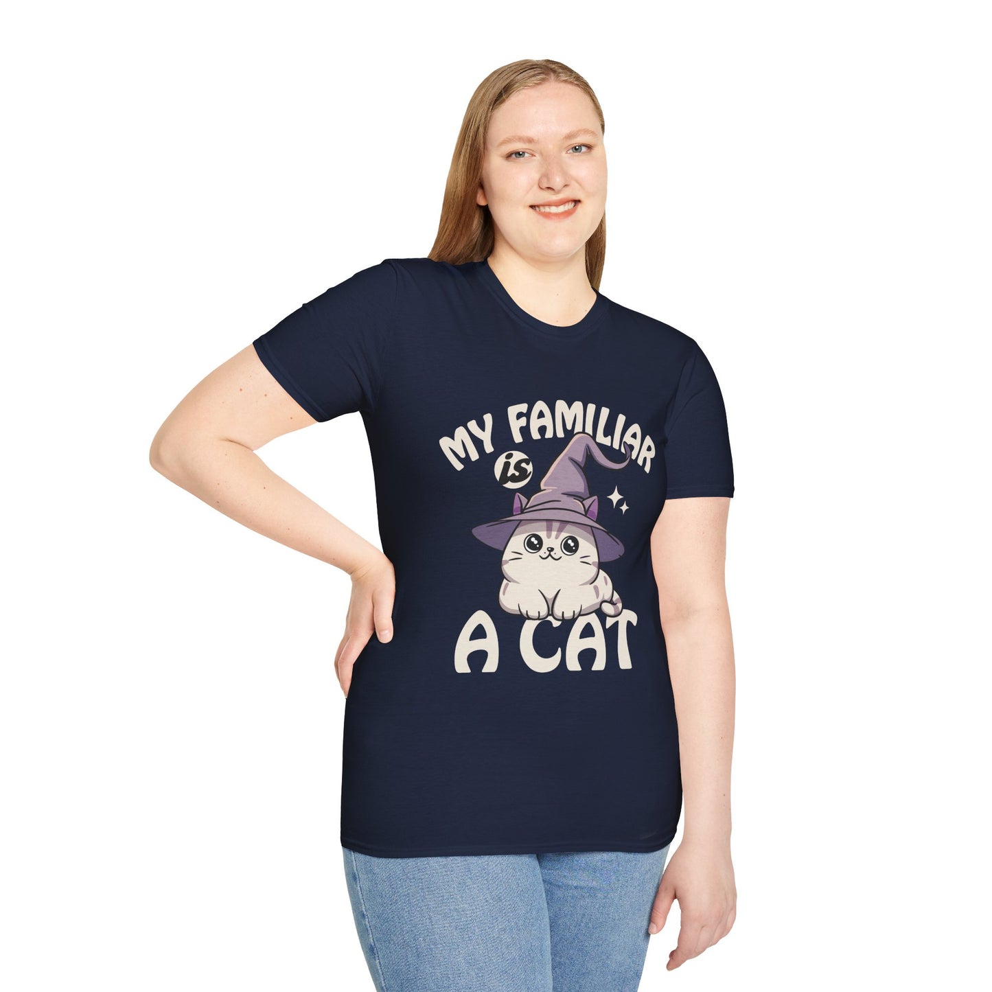 My Familiar is a Cat - Softstyle T-Shirt for Men and Women
