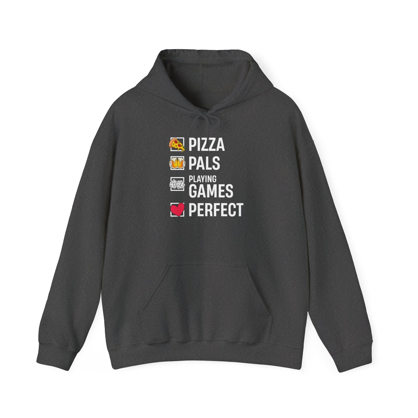 Pizza, Pals, Playing Games, Perfect - Heavy Blend™ Hoodie for Men and Women