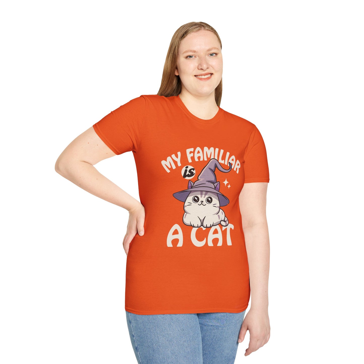 My Familiar is a Cat - Softstyle T-Shirt for Men and Women