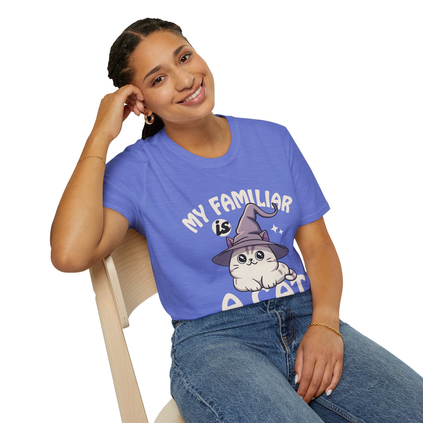 My Familiar is a Cat - Softstyle T-Shirt for Men and Women