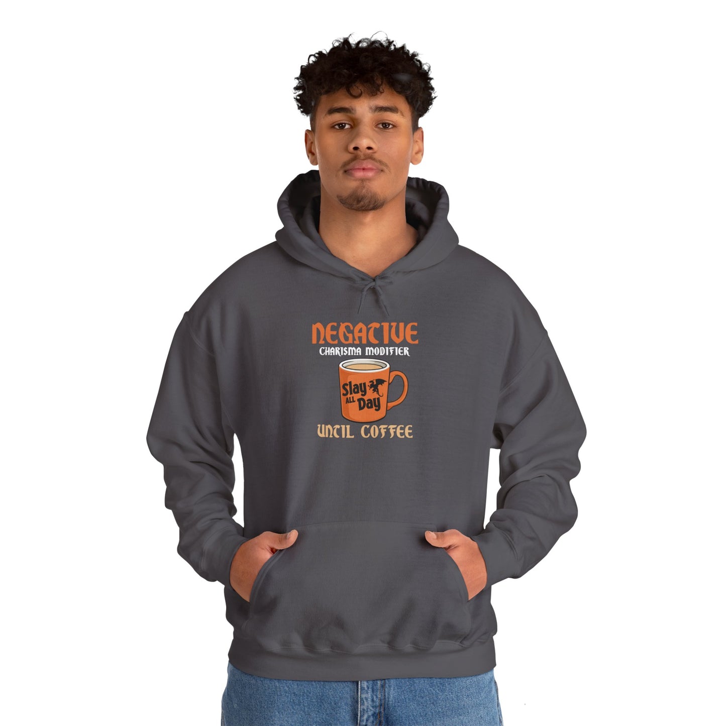 Negative Charisma Modifier Until Coffee - Heavy Blend™ Hooded Sweatshirt for Men and Women