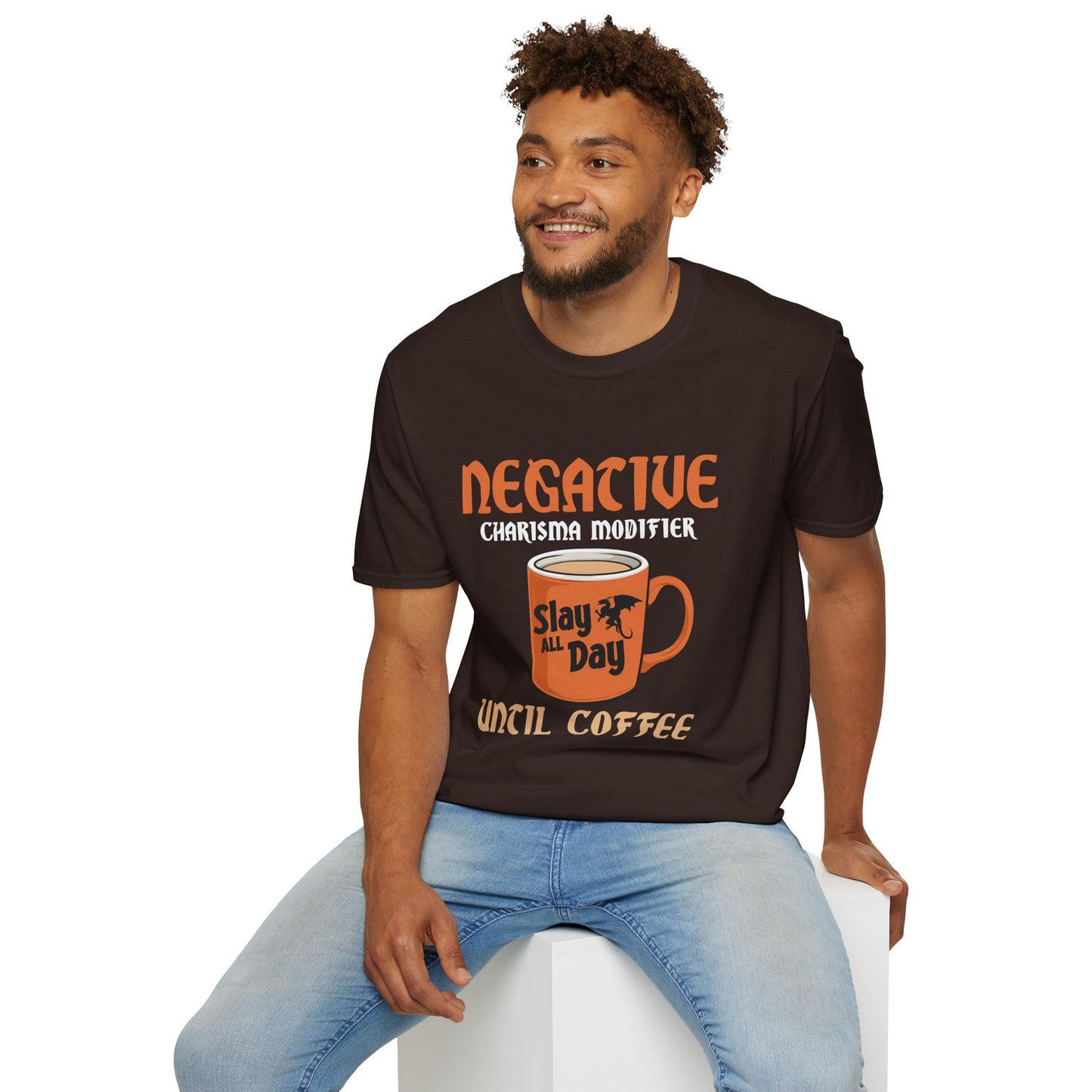 Negative Charisma Modifier Until Coffee - Softstyle T-Shirt for Men and Women