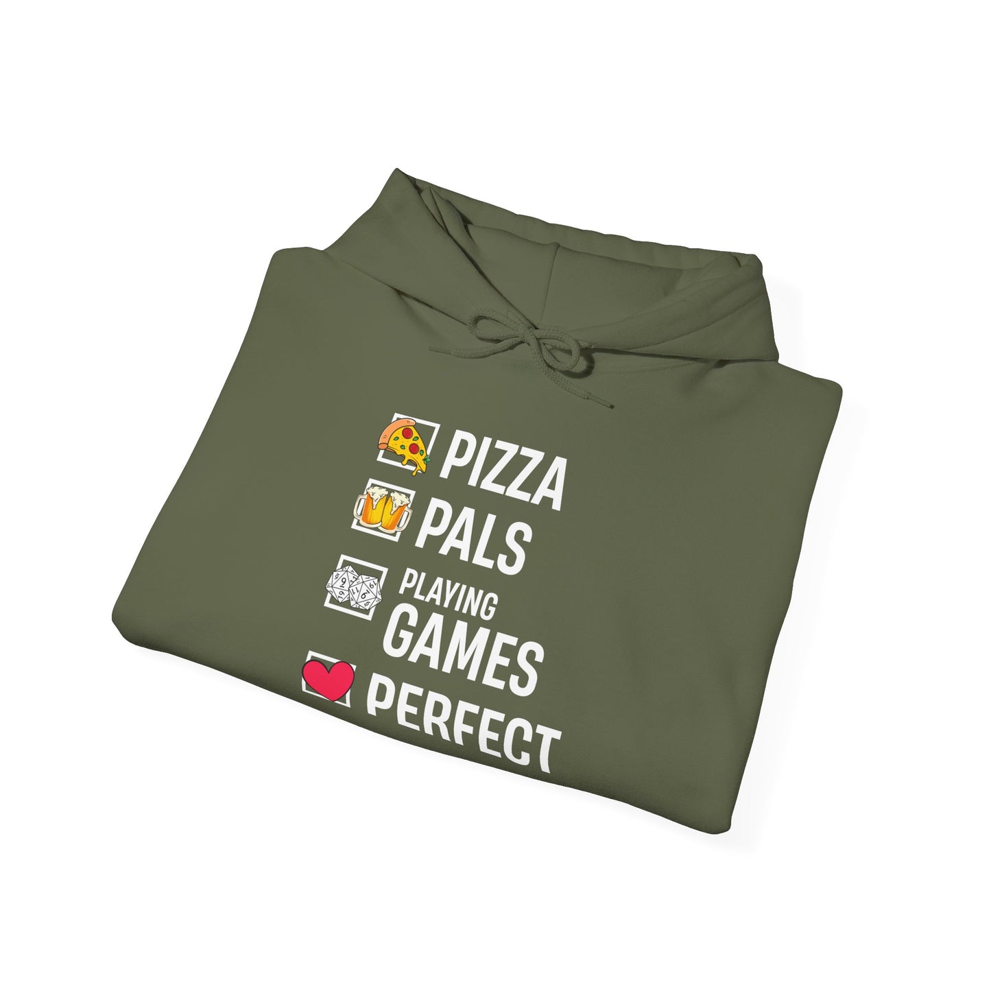 Pizza, Pals, Playing Games, Perfect - Heavy Blend™ Hoodie for Men and Women
