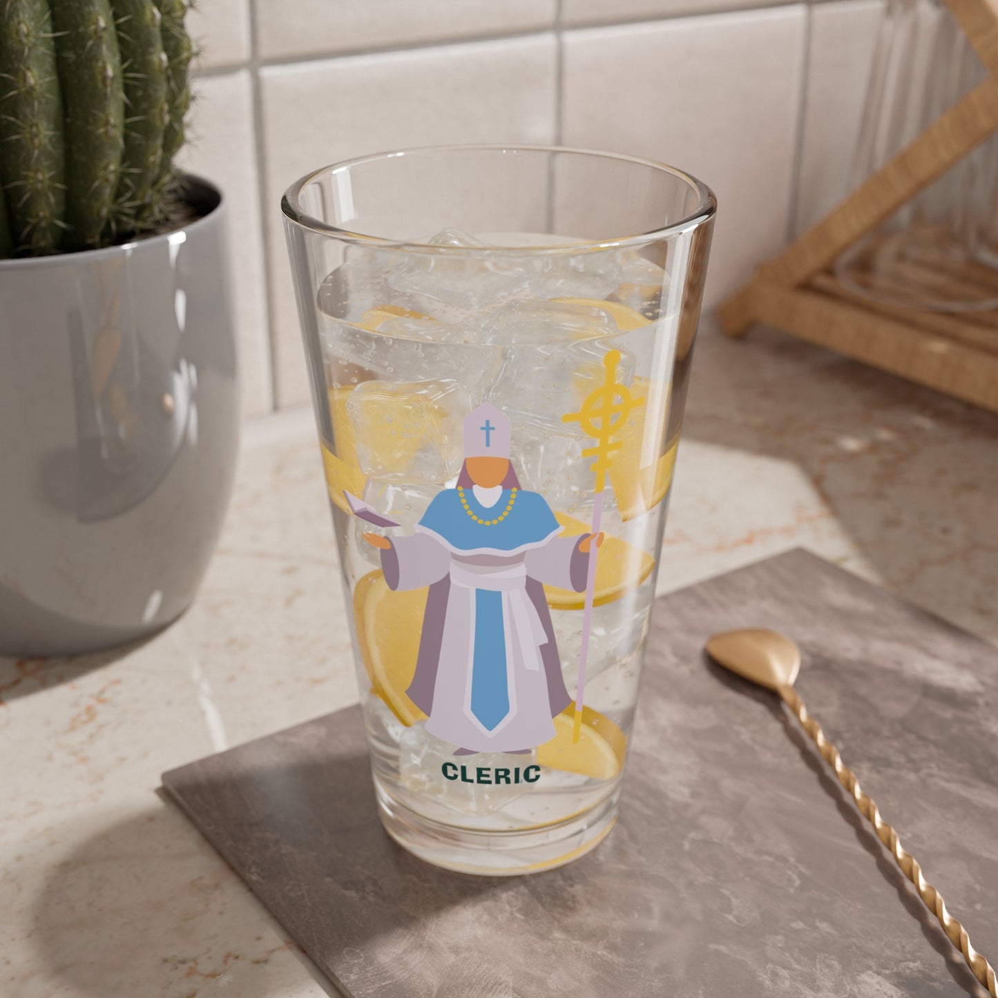 "The Divine Draft" CLERIC Pint Glass Printify