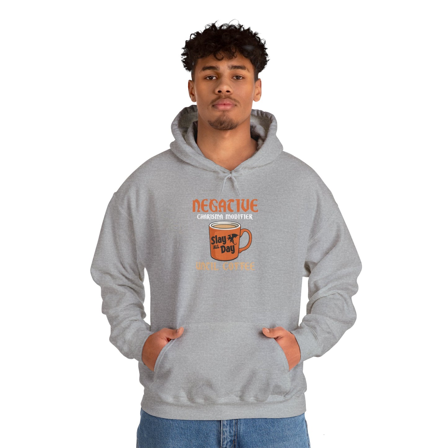 Negative Charisma Modifier Until Coffee - Heavy Blend™ Hooded Sweatshirt for Men and Women