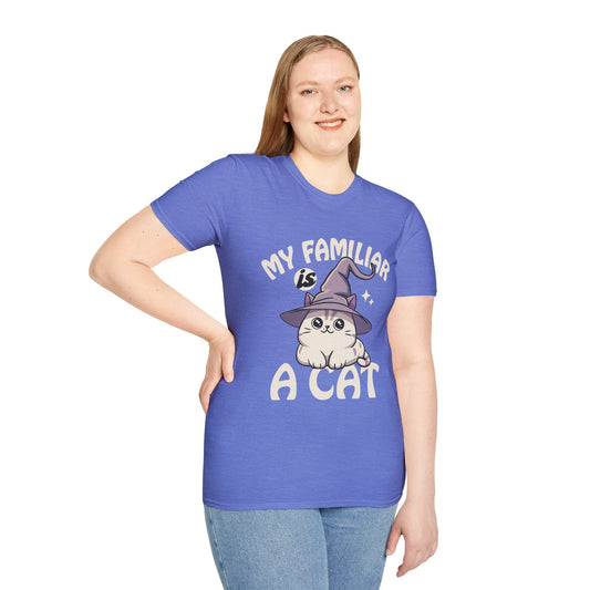 My Familiar is a Cat - Softstyle T-Shirt for Men and Women Printify