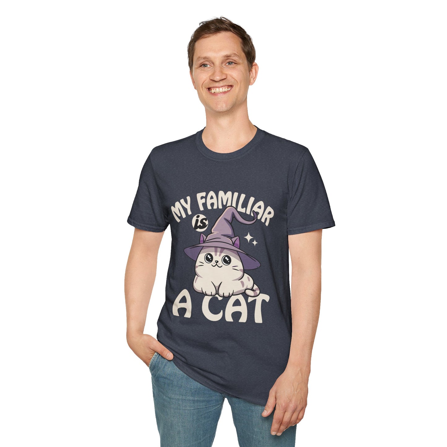My Familiar is a Cat - Softstyle T-Shirt for Men and Women