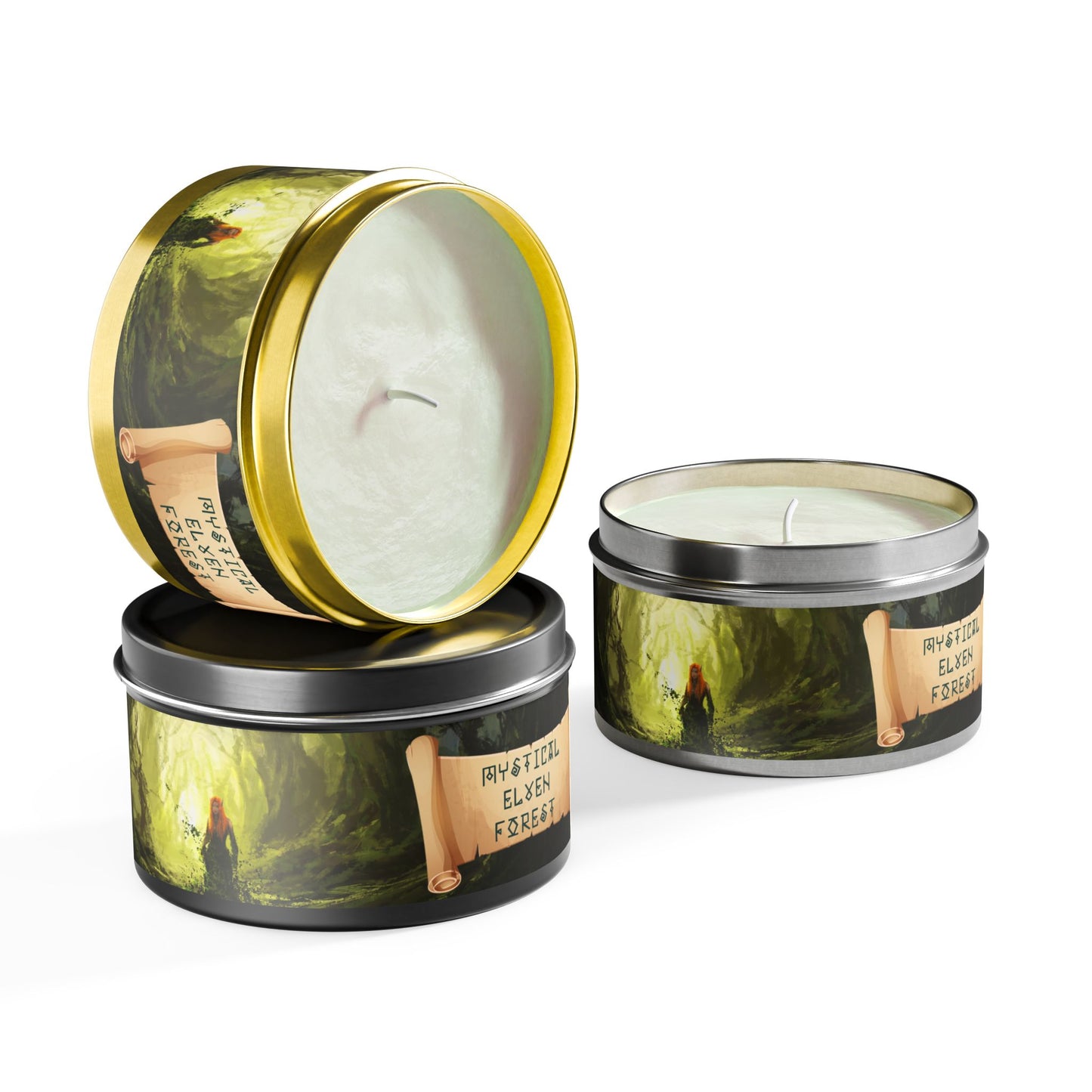 Mystical Elven Forest Enchanted Tin Candle