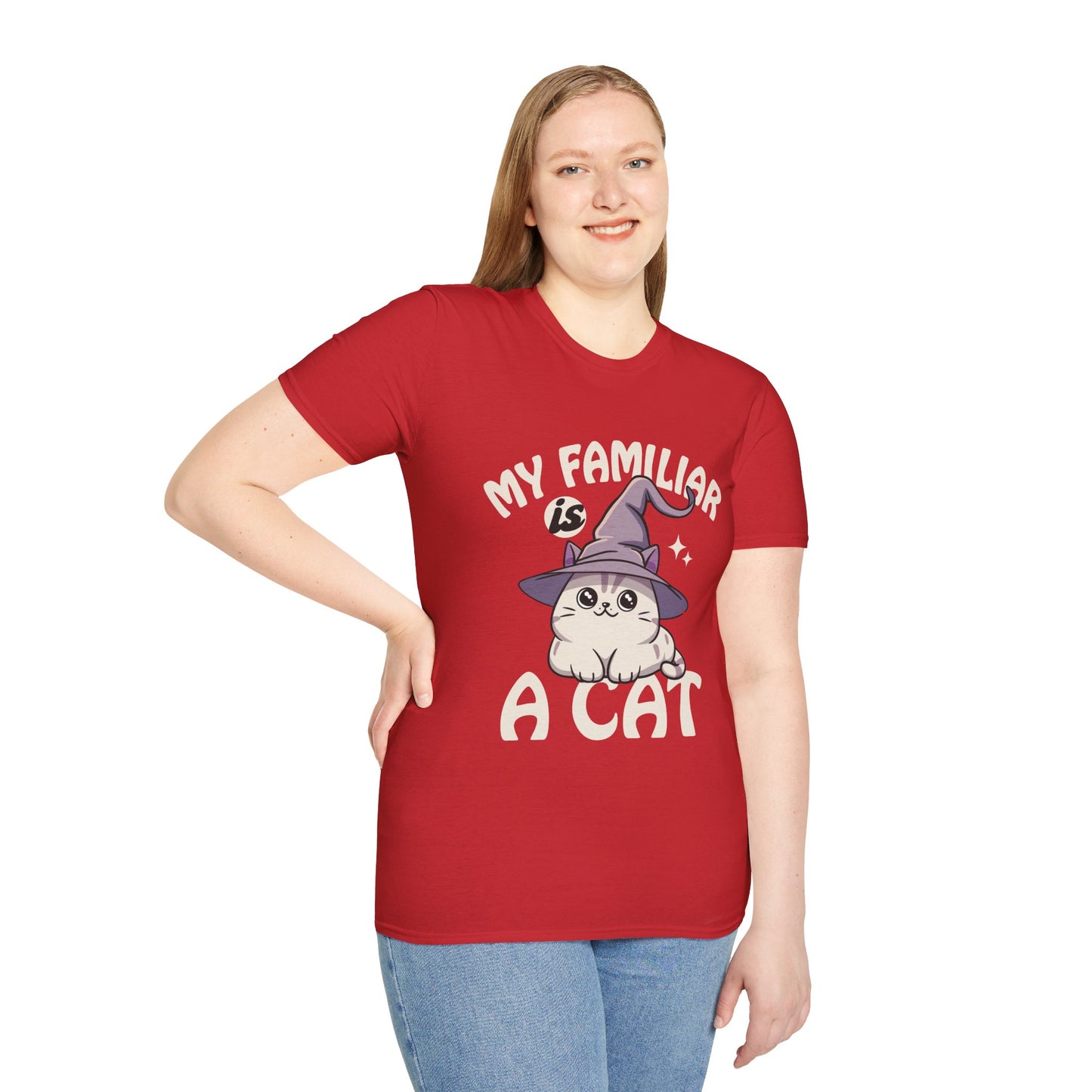 My Familiar is a Cat - Softstyle T-Shirt for Men and Women