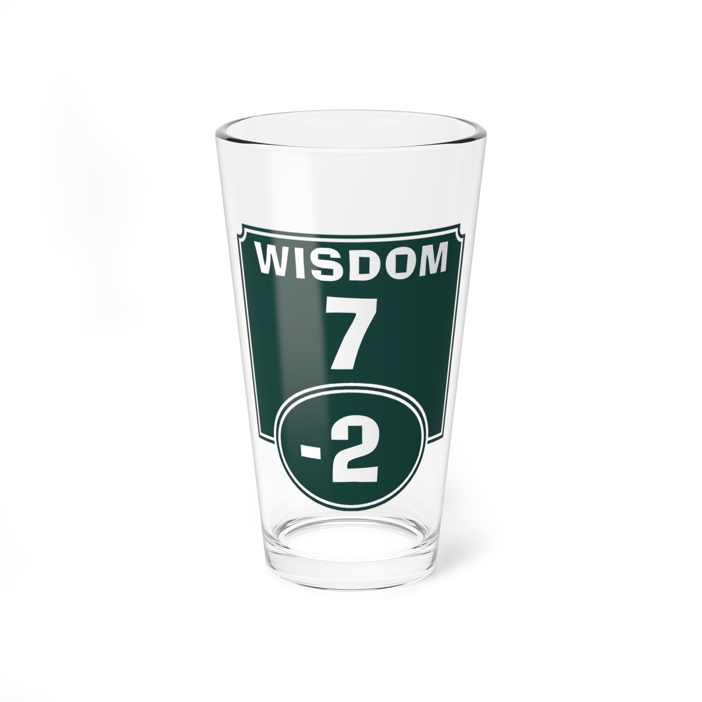 "Negative Wisdom Modifier" Pint Glass