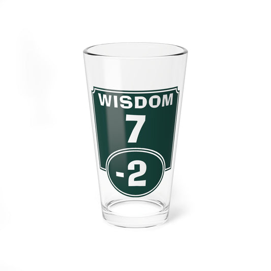 "Negative Wisdom Modifier" Pint Glass Printify